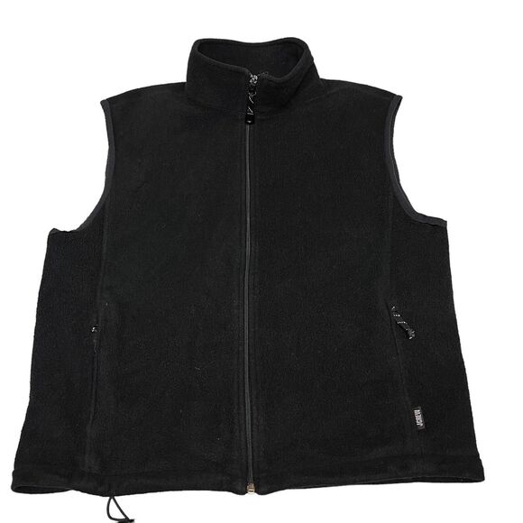 J Crew Vest Mens L Black Fleece VTG USA 90s Full Zip Multiglisse Transitional - Picture 10 of 10